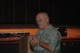 Richard Nelson is the gentleman who spoke to us in the Auditorium during our Tour of East. Before his retirement, he was a teacher at East: 1964 - 1995. He is now the President of the East High Alumni Association and is the Director of the East High Museum.  In addition to everything else, Mr. Nelson is an author.  He has written a new book about East, "Flights of Angels: A History of Denver East High School 1874 - 2004.  Our thanks goes out to Richard for all he has done for Angels both past and present.